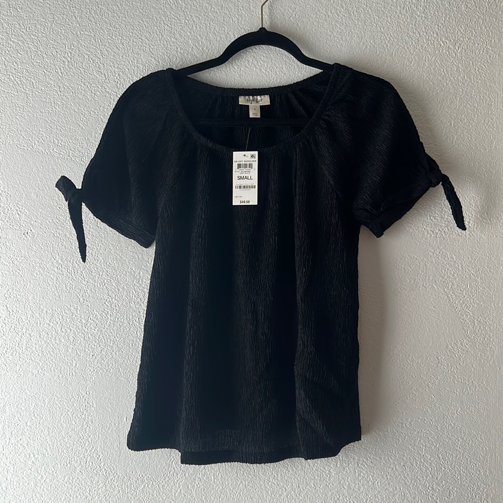 Style  Co Black Blouse Size Small Made In Vietnam
